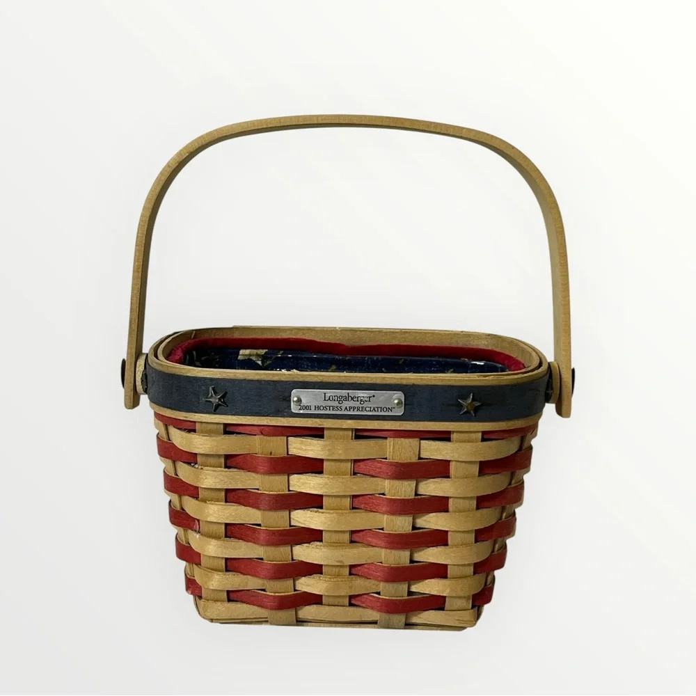 Longaberger Hostess Appreciation Basket 2001 Liner‎ Protector and Tie On